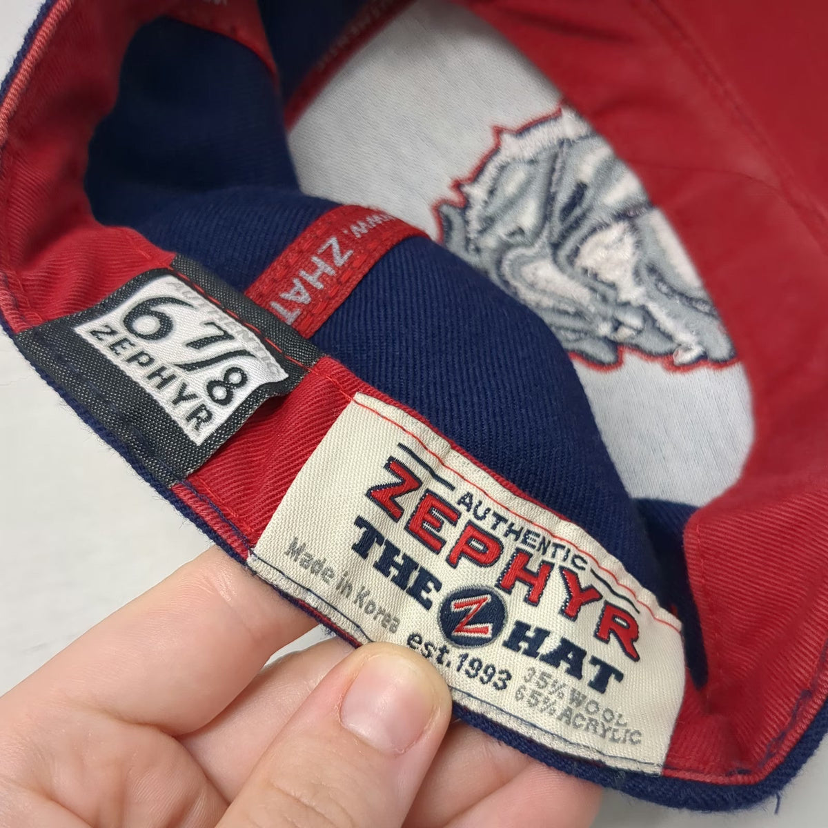 Gonzaga Bulldogs NCAA Zephyr Cap Blue 6 7/8 Wool Fitted Zags Mascot Hat College