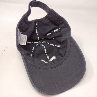 PUMA Strapback Hat Black Youth Adjustable Embroidered Solid 6 Panel