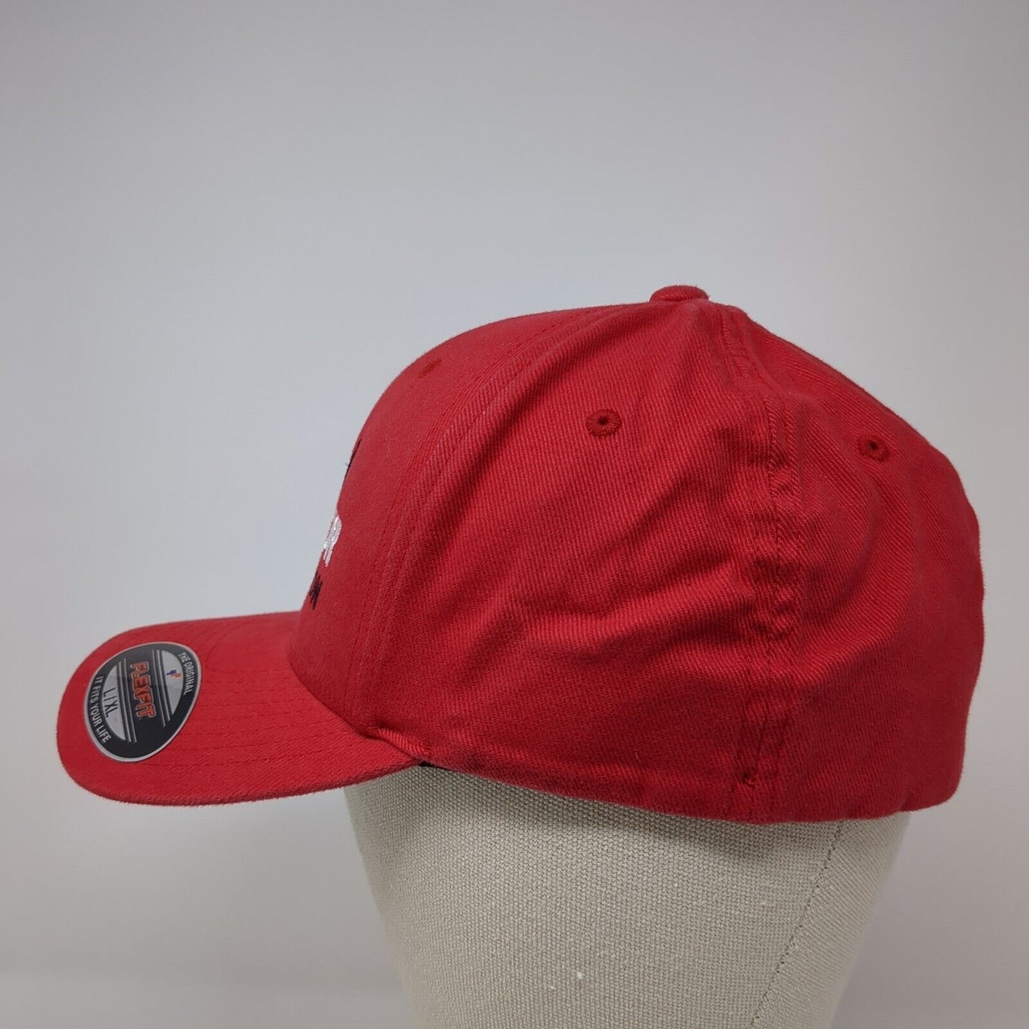 Superior Construction Fitted Hat Red L/XL Flexfit Embroidered 6 Panel Yupoong
