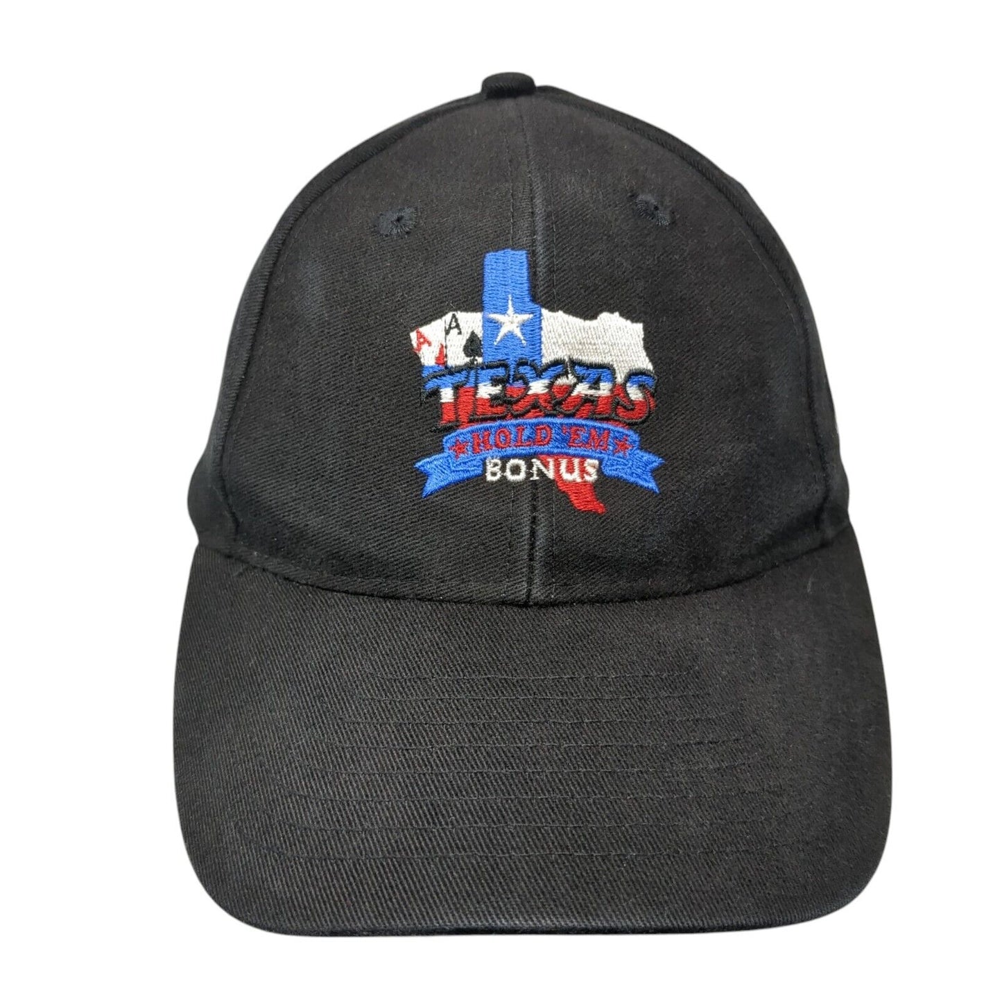TEXAS Hold 'Em Bonus Progressive Gaming Slideback Hat Black OS Adjustable Mohr's