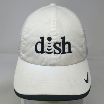Nike Baseball Cap White One Size Dish Network Logo Perforated Golf Strapback Hat
