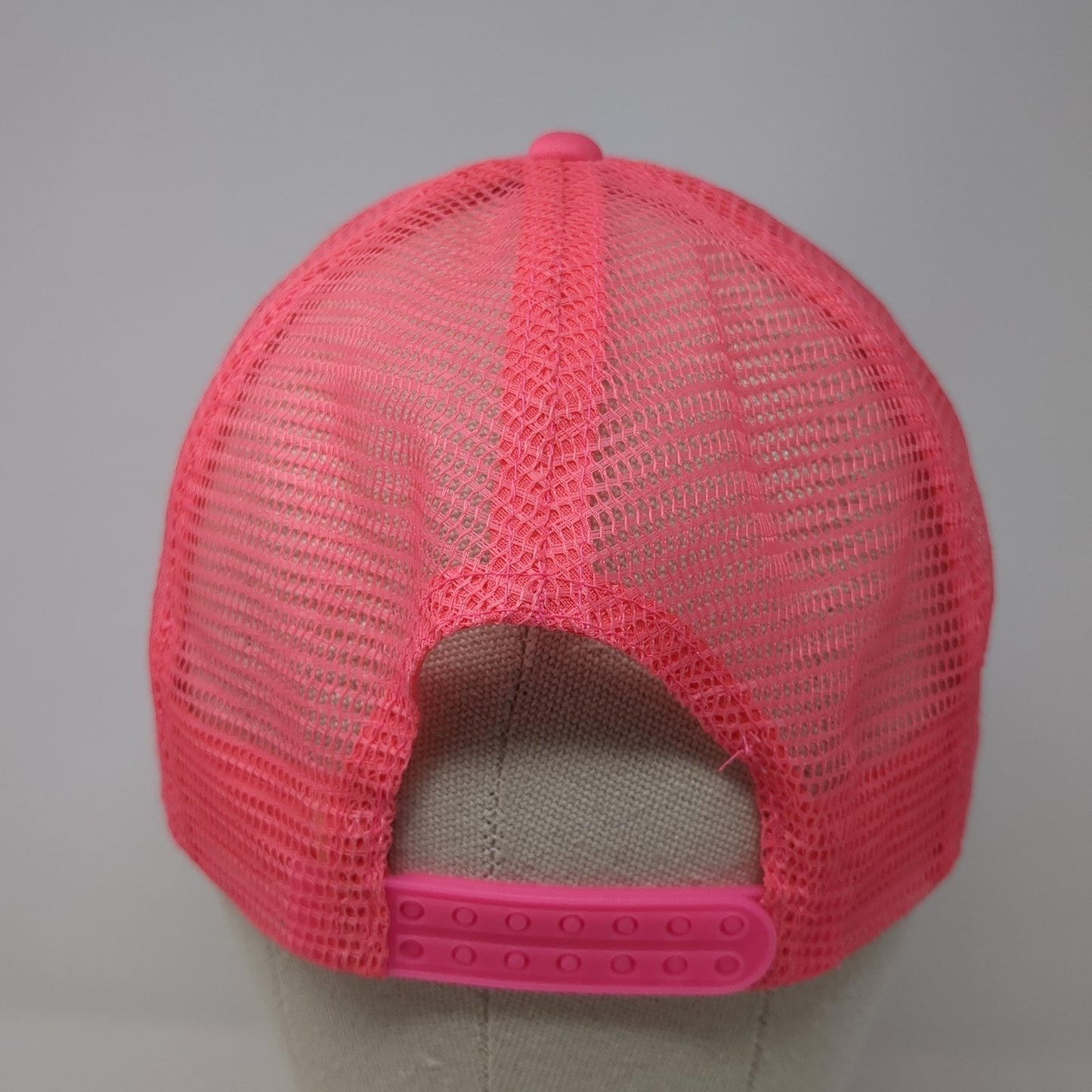 Strange Love Snapback Trucker Hat Pink One Size Adjustable Mesh Back Cobra