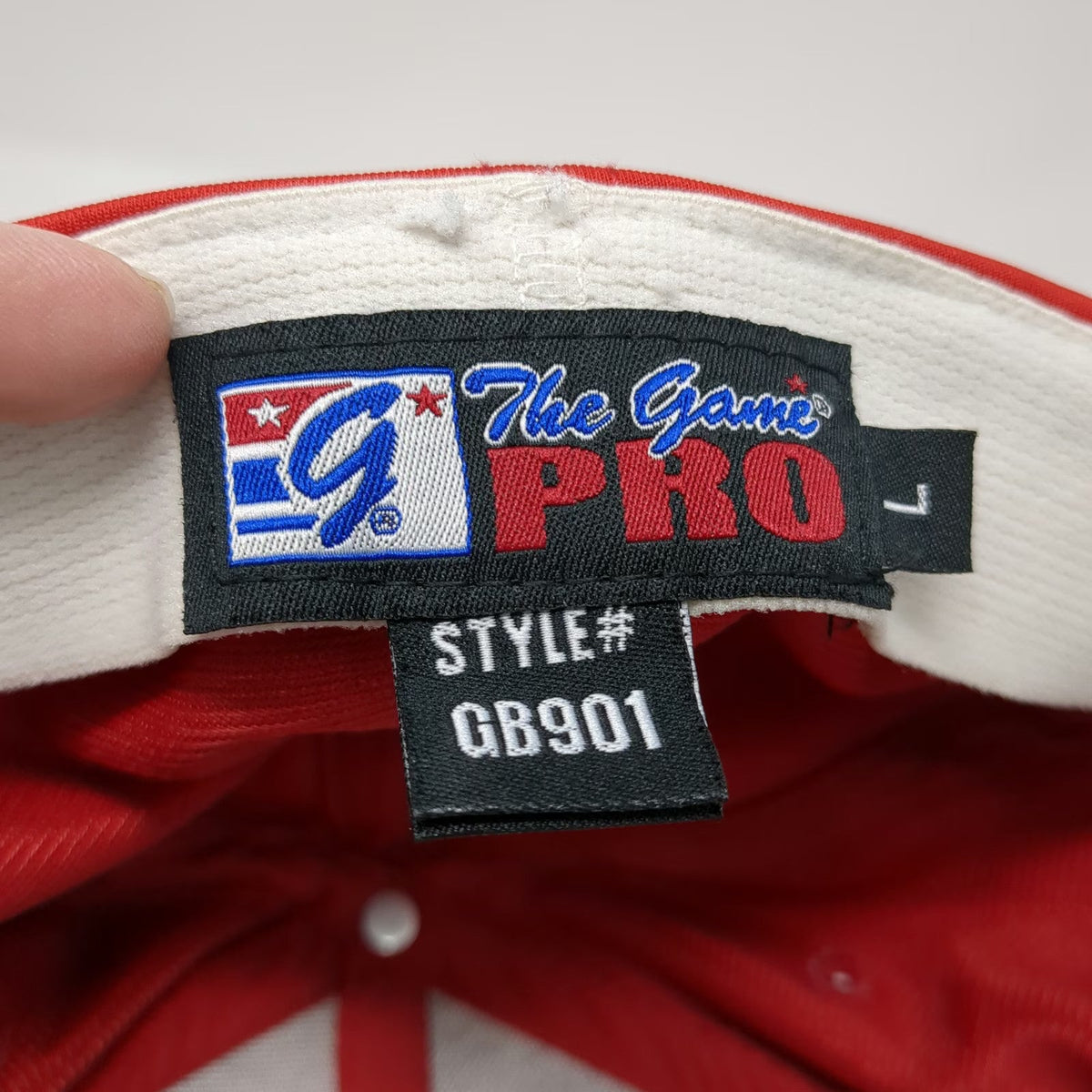 The Game Baseball Cap Red Size L Ross Coin Gun Flexfit A-Flex Embroidery Hat