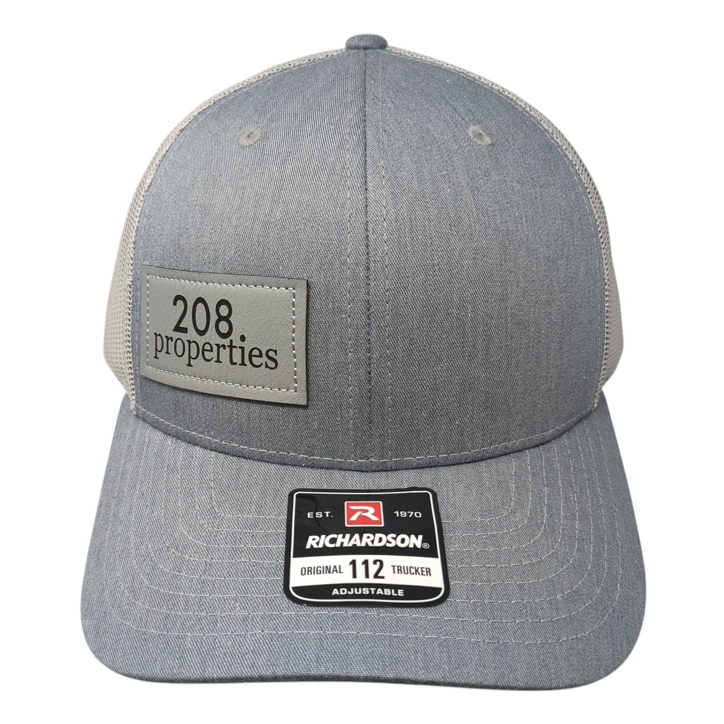 208 Properties Trucker Hat Gray One Size Adjustable Mesh Back Richardson
