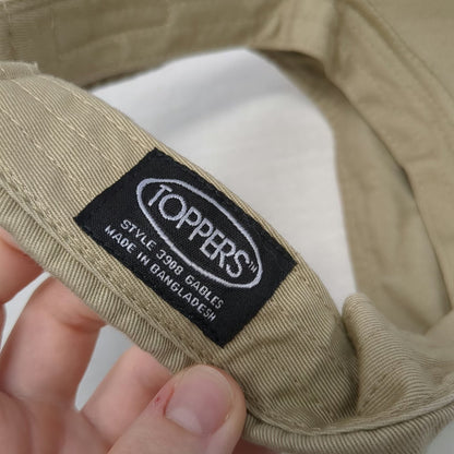Toppers Visor Beige One Size Embroidered Logo Strapback Cotton Curved Brim Hat