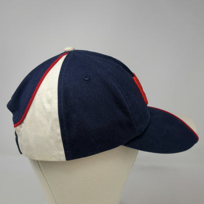 Caterpillar Baseball Cap Blue White Red One Size USA Flag Curved Brim Logo Hat