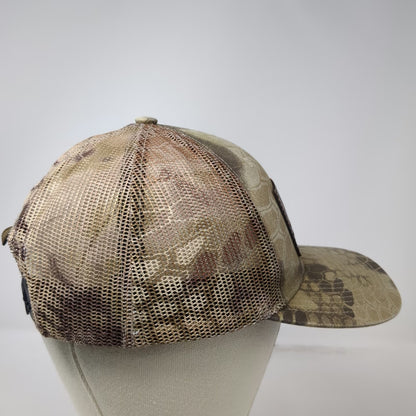 Outdoor Cap Trucker Hat Beige Green One Size Camo Spartan American Flag Patch