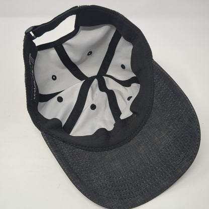 Shore Lodge Leather Patch Strapback Hat Black One Size Adjustable Legacy