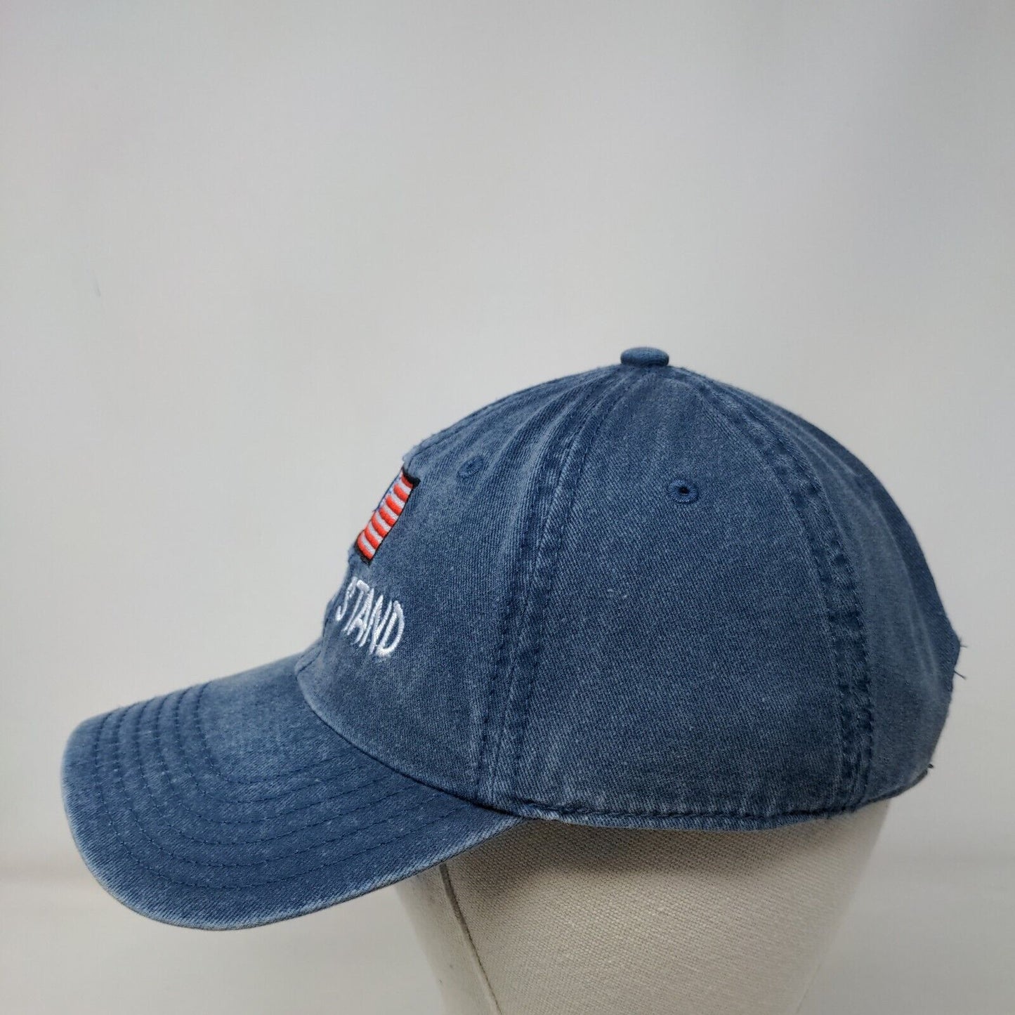 I Always Stand Strapback Hat Blue OSFM Embroidered American Flag Otto