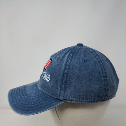 I Always Stand Strapback Hat Blue OSFM Embroidered American Flag Otto