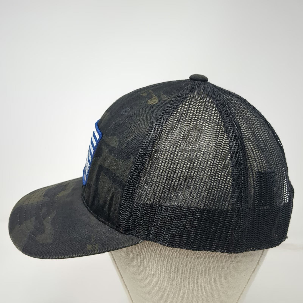 Sport-Tek Trucker Hat Black Gray One Size Camo Mesh Amsco Windows Patch Snapback