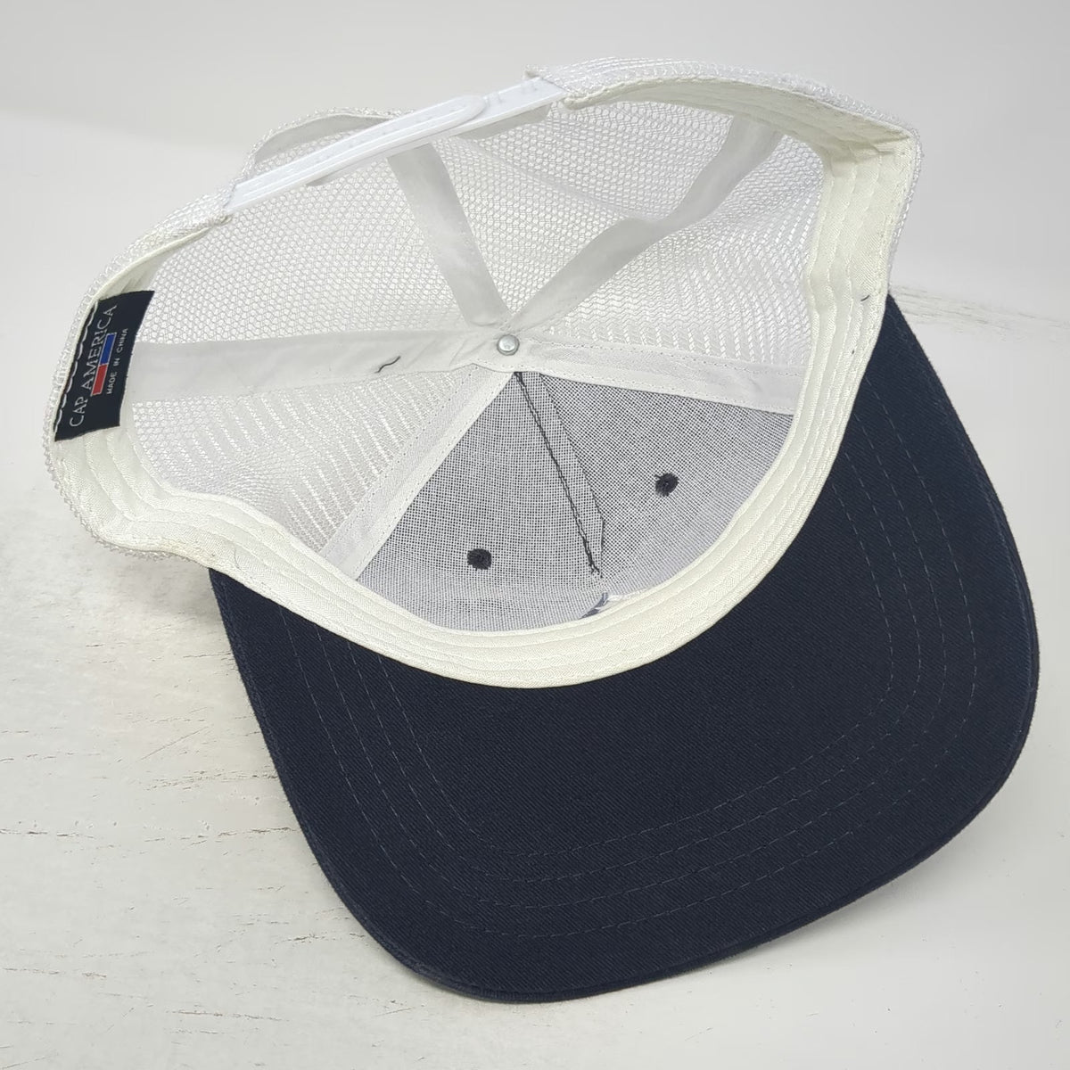 Cap America Trucker Hat Blue White One Size TrueNorth Steel Snapback Mesh Back