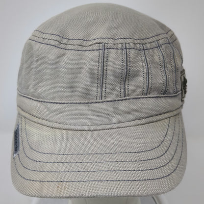 Adidas Gray Army Cap M Trefoil Logo Flexfit Elastic Cotton Military Cadet Hat