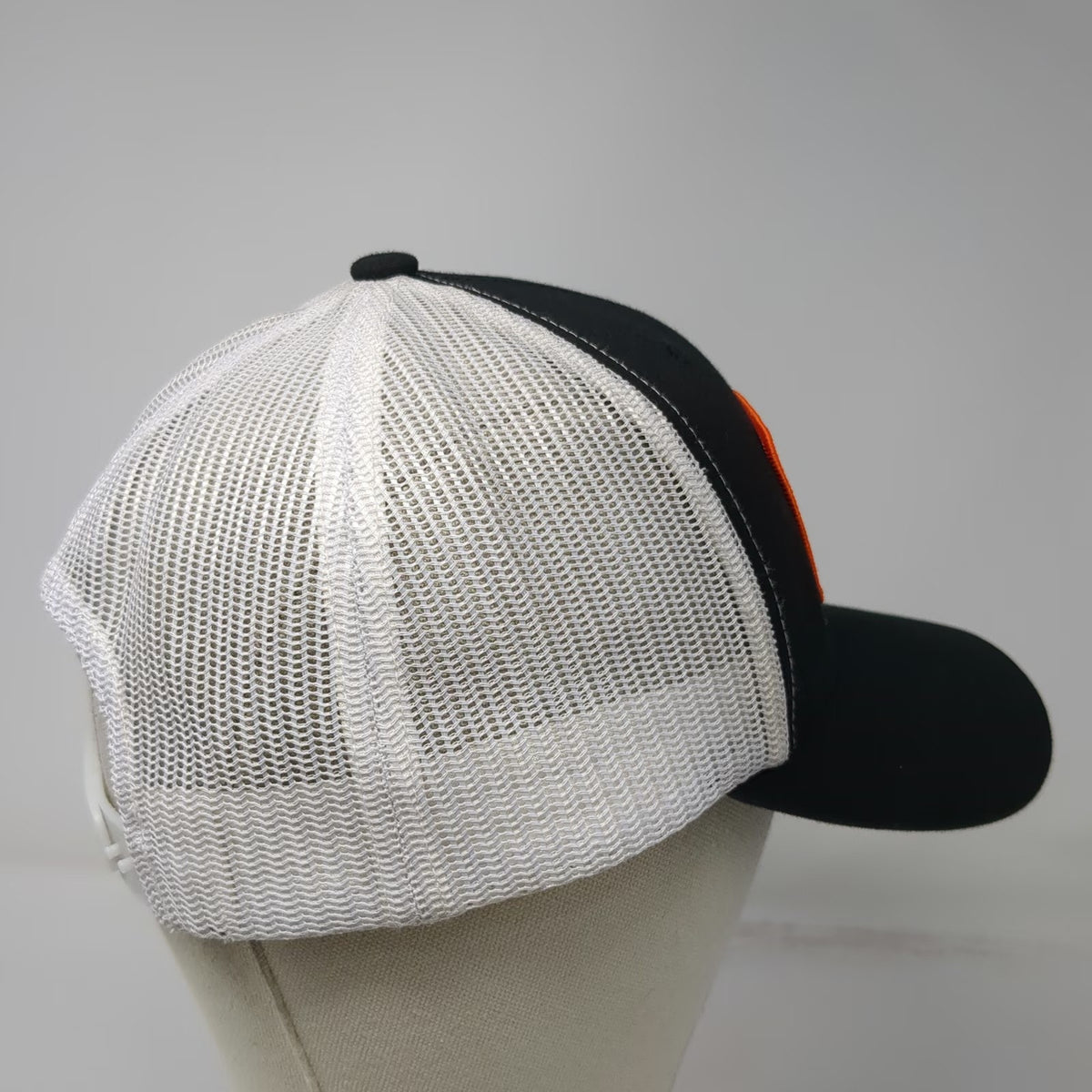 Yupoong Trucker Hat Black White OSFM Trail Boss Living Quarters Mesh Snapback