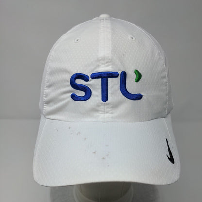 STL Strapback Hat White OSFM Embroidered Nike Heritage 86 Dri-Fit