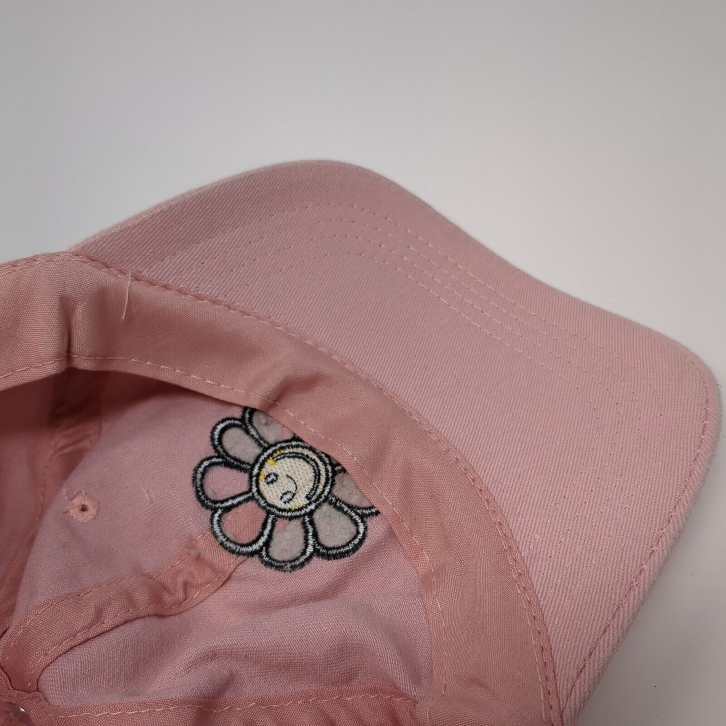Sunflower Strapback Hat Pink One Size Adjustable Embroidered 6 Panel Cotton