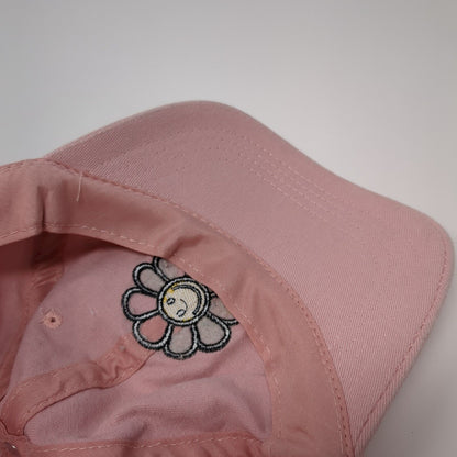 Sunflower Strapback Hat Pink One Size Adjustable Embroidered 6 Panel Cotton