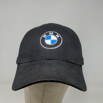 BMW Men's Slideback Hat Black Adjustable Embroidered Logo Car