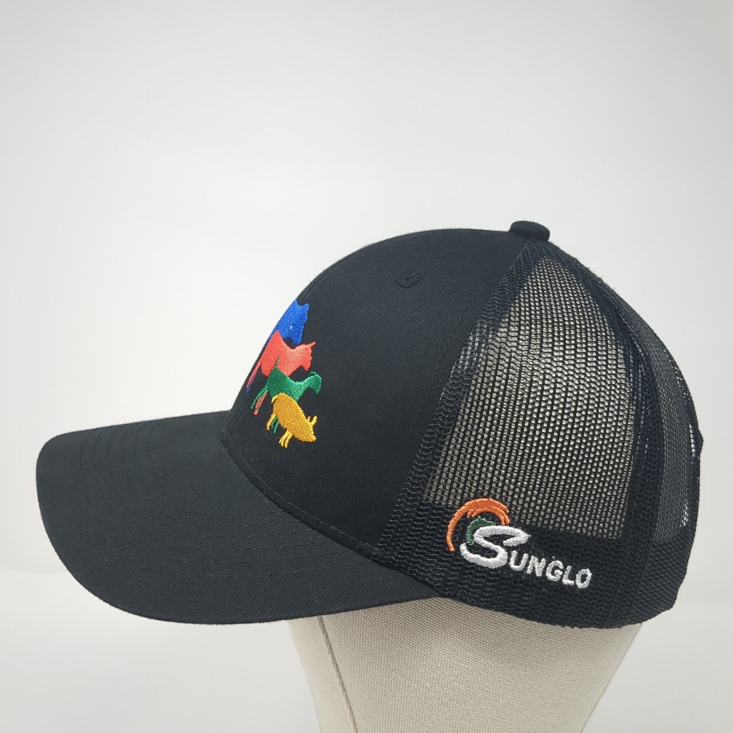 Animals D&B Supply Sunglo Snapback Trucker Hat Black One Size Mesh Back