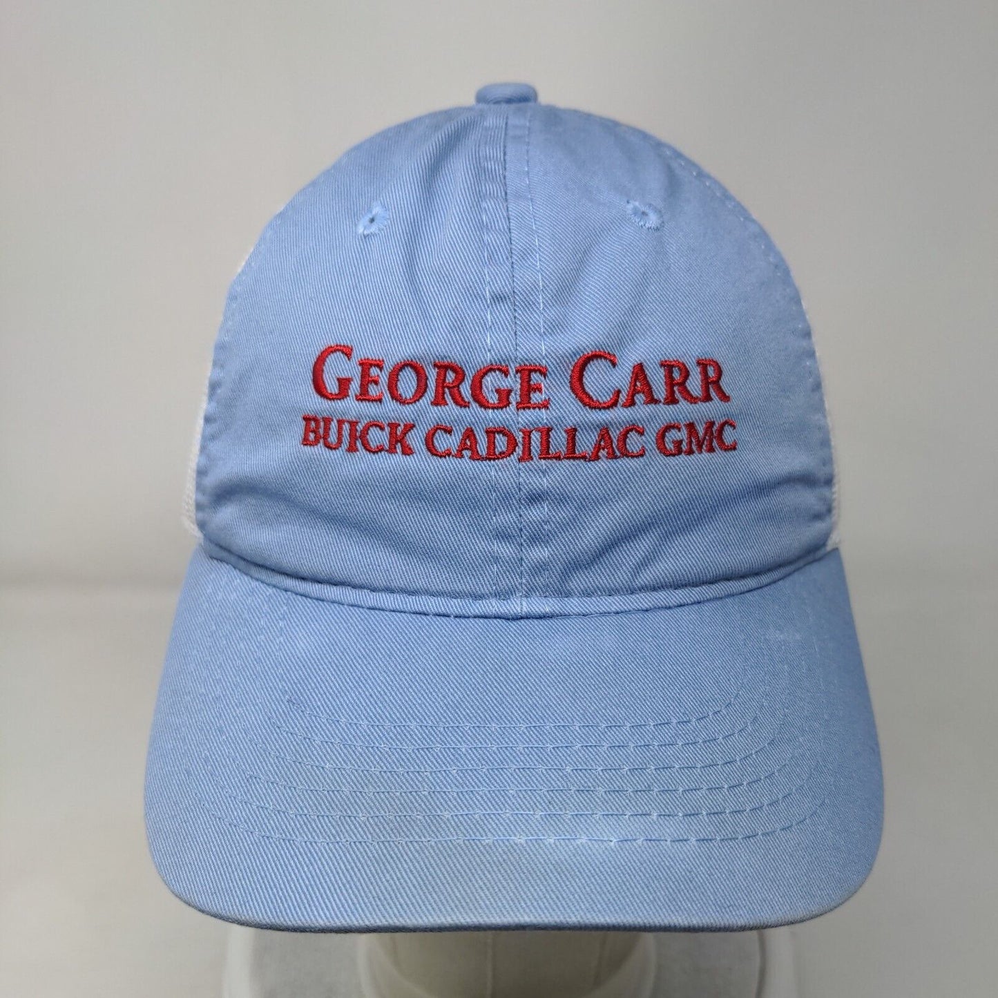 George Carr Buick Cadillac GMC Strapback Trucker Hat Blue OSFM Mesh Back
