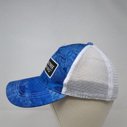 Realtree Fishing Fitted Trucker Hat Blue S/M Embroidered Mesh Back Outdoor Cap