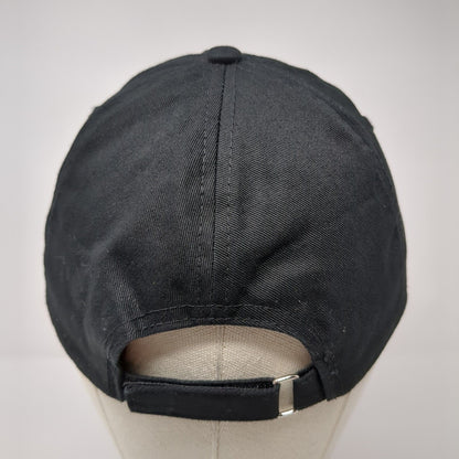 Unbranded Strapback Hat Black OSFA Adjustable Vented Holes 6 Panel Blank