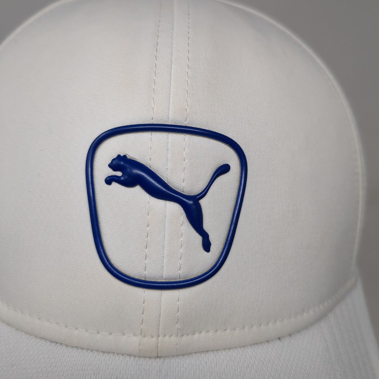 PUMA Dry Cell Slideback Hat White One Size Adjustable Solid 6 Panel