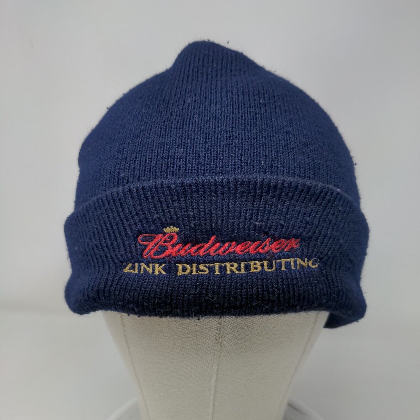 Budweiser Zink Distributing Knit Beanie Hat Blue One Size Embroidered