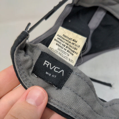 RVCA Men's Snapback Hat Black Embroidered Logo The Balance of Opposites Cotton