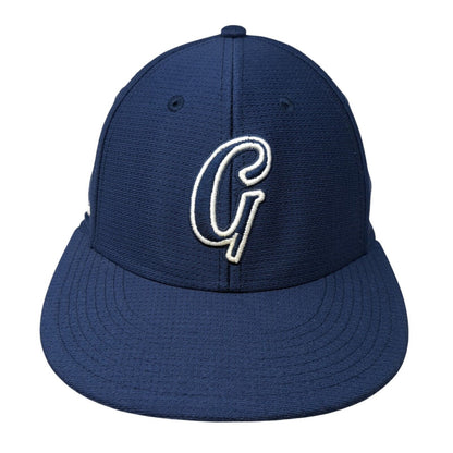 Letter G Logo Fitted Hat Blue S/M Embroidered A-Flex Stretch Pukka