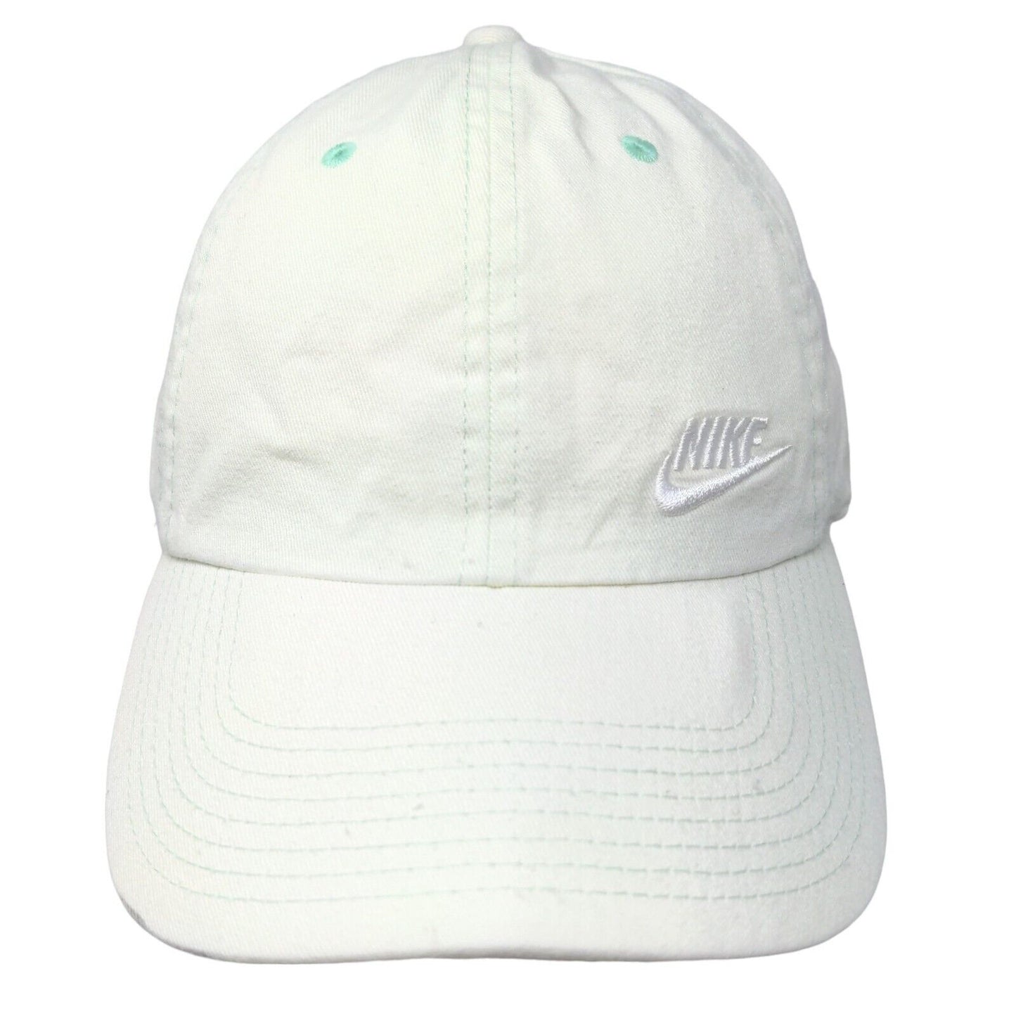 Nike S1ze Heritage86 Men's Slideback Hat White Green OSFM Embroidered Logo