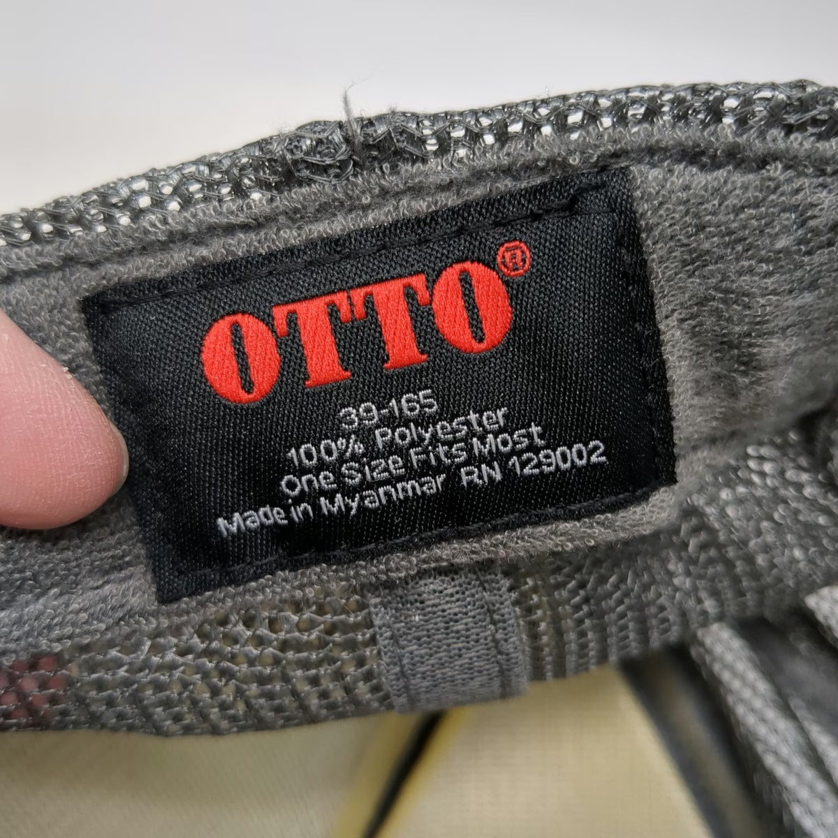 OTTO Trucker Hat Gray OSFM The Yoga Garage Logo Foam Mesh Snapback Rope Detail