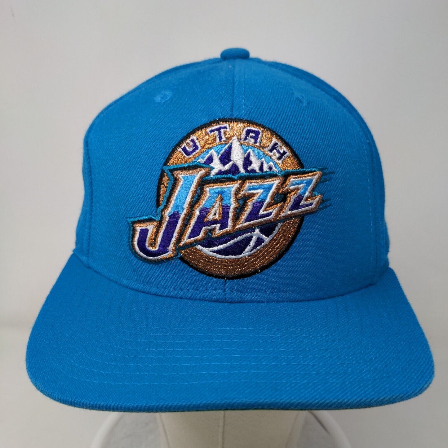 Mitchell & Ness Men's Snapback Hat Blue OSFA Embroidered Utah Jazz Logo