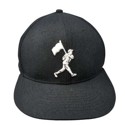 Baseballism Fitted Hat Black 7 1/2 Embroidered Logo Solid 6 Panel