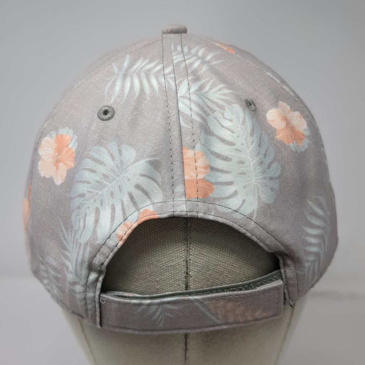 Sportsman Baseball Cap Gray One Size Floral Tropical Hibiscus Dana Point Hat