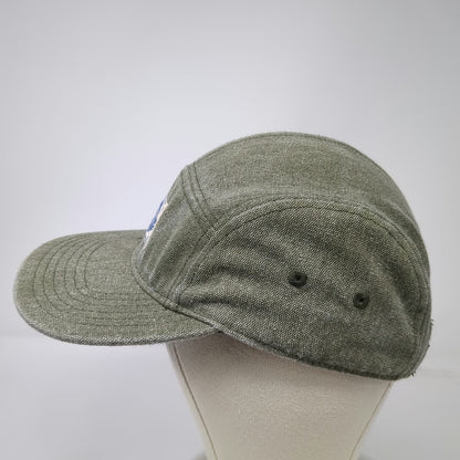 On The Moment 5 Panel Green Hat One Size Adjustable Slideback Cotton Campfire