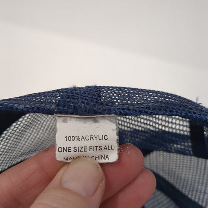 Route US 66 Snapback Trucker Hat Blue One Size Mesh Back Embroidered