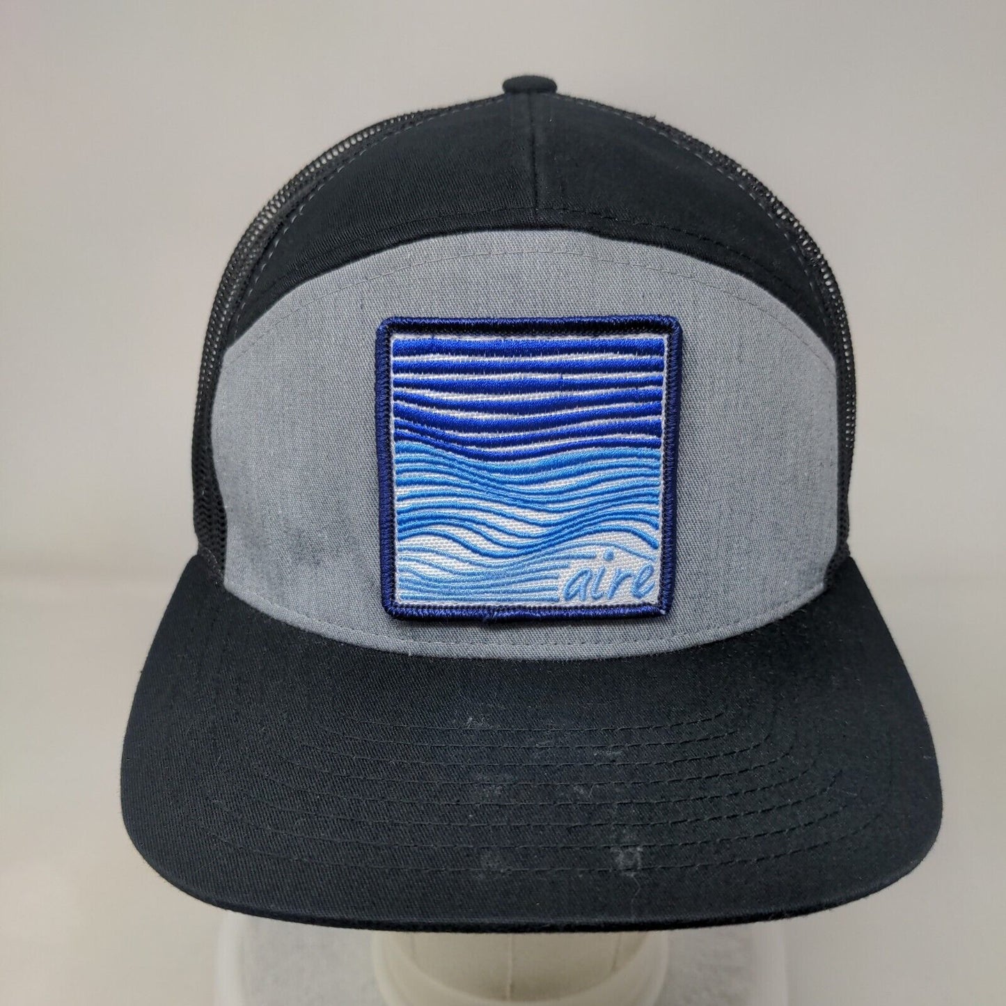 Aire Patch Snapback Mesh Back Trucker Hat Black One Size Richardson