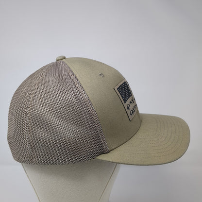 Columbia Fish Flag Fitted Trucker Hat Brown One Size Lightweight Mesh Back
