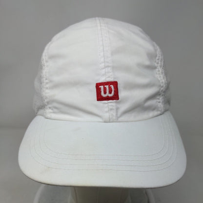Wilson Strapback Hat White OSFA Embroidered Logo Mesh Trim Adjustable