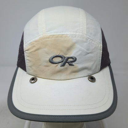 Outdoor Research 5 Panel White XL Hat Mesh UPF 30 Strapback Gray Hiking Running