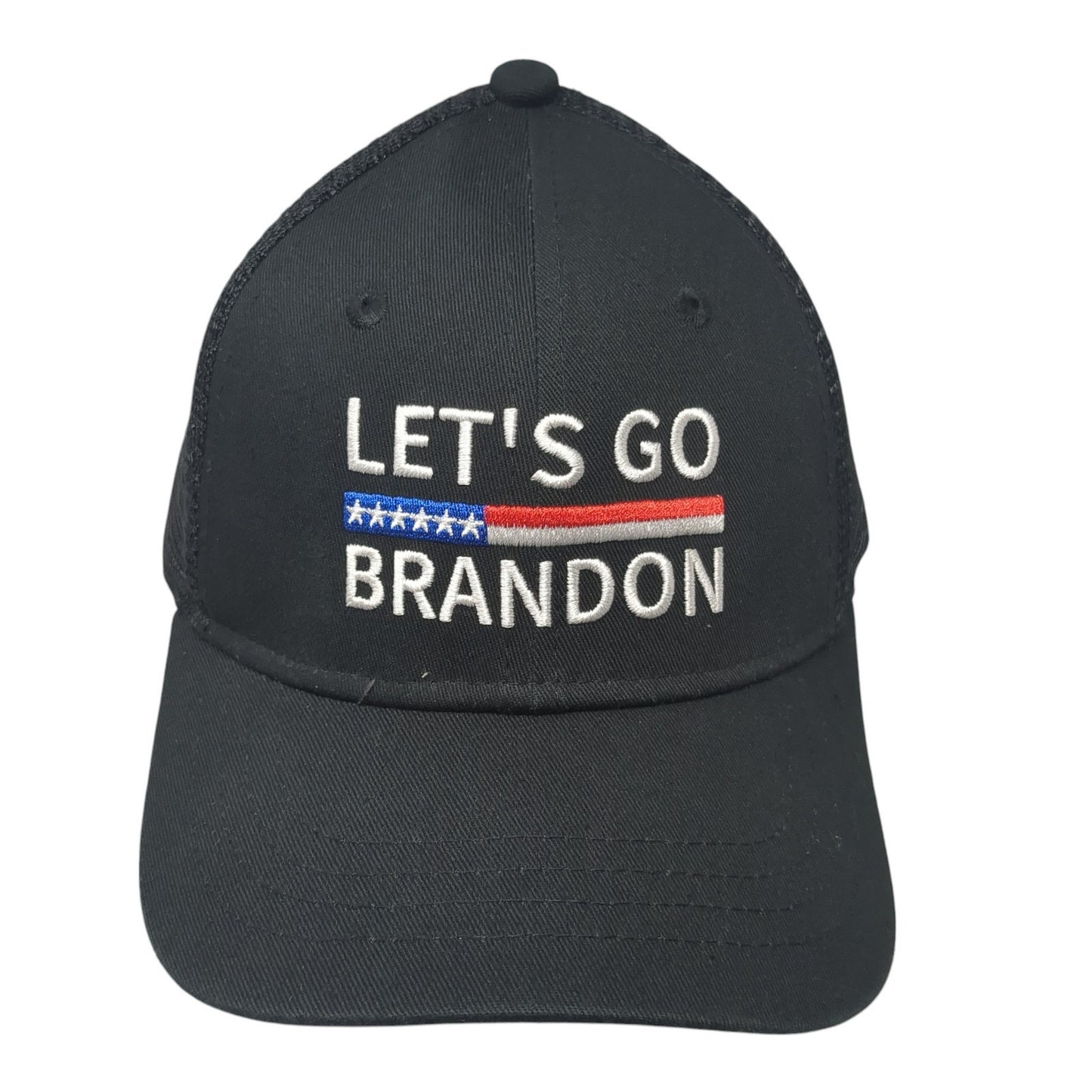 Let's Go Brandon Snapback Trucker Hat Black One Size Mesh Back 6 Panel