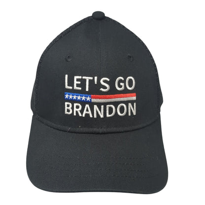 Let's Go Brandon Snapback Trucker Hat Black One Size Mesh Back 6 Panel