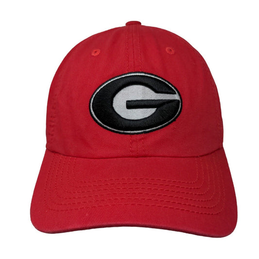 Top of the World Mens Slideback Hat Red Embroidered Georgia Bulldogs Logo Cotton