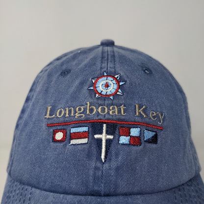 BJR Classic Headwear Men's Strapback Hat Blue Embroidered Longboat Key Logo