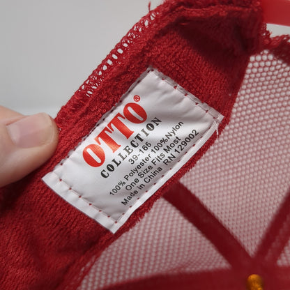 Ninkasi Brewing Eugene Oregon Trucker Hat Red One Size Adjustable Mesh Back Otto