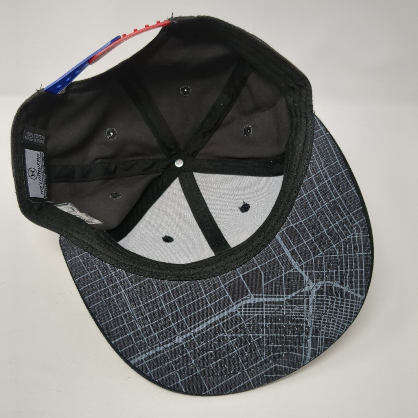 Melonwear Snapback Hat Gray One Size Adjustable Embroidered Colorblock