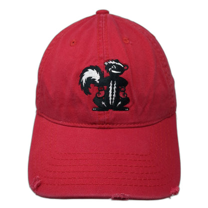 Otto Baseball Cap Red One Size Skunk Mascot Stinker Stores Boxer Embroidered Hat