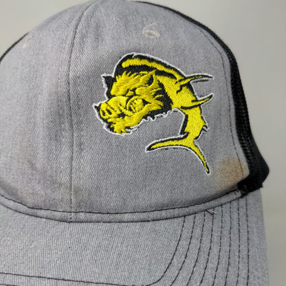 Port Authority Snapback Trucker Hat Gray One Size Adjustable Embroidered