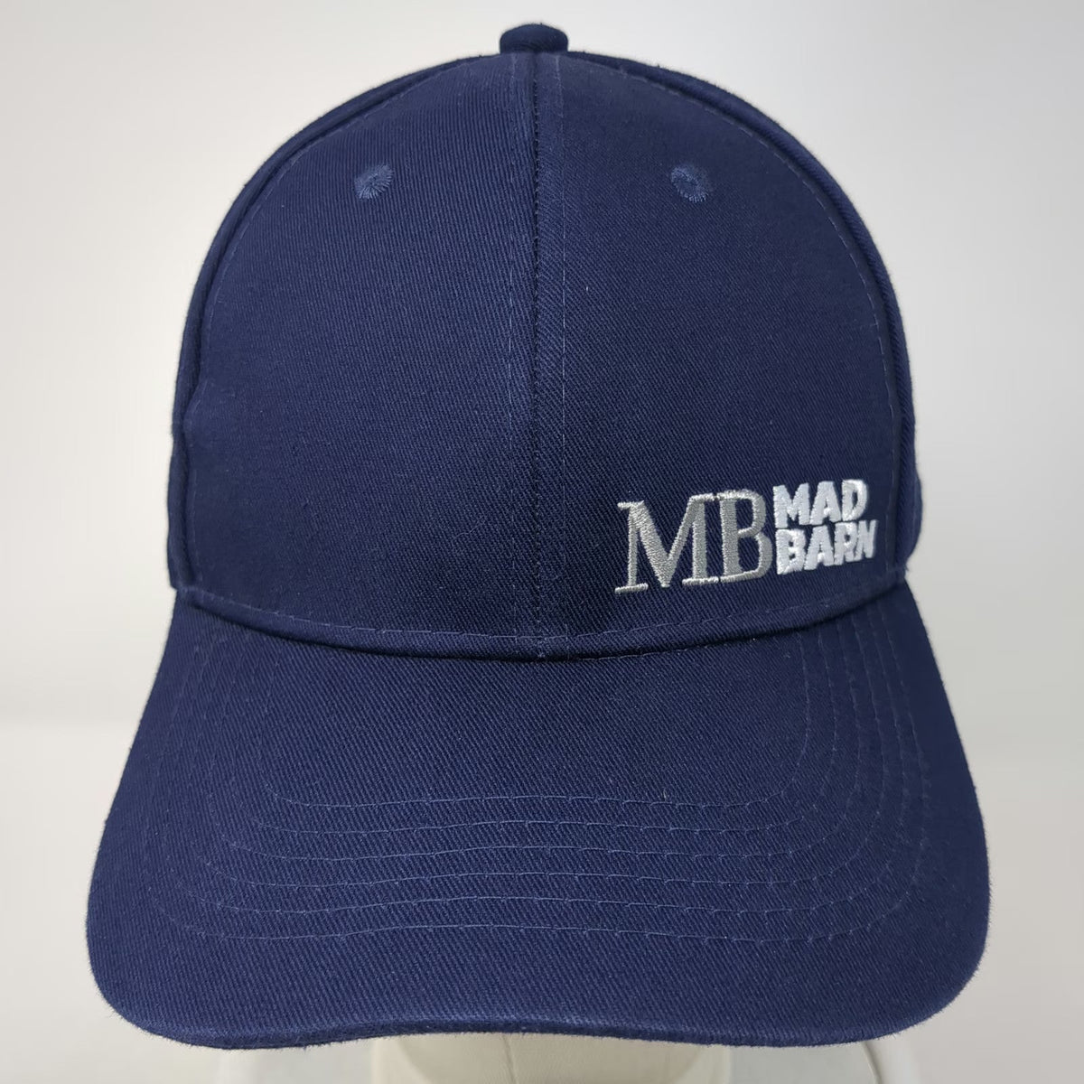 MB Mad Barn Logo Embroidered Blue Baseball Cap One Size Adjustable Slideback Hat